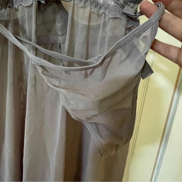 New with tags push-up babydoll + thong 2-piece lingerie set in mauve. - Picture 4 of 5